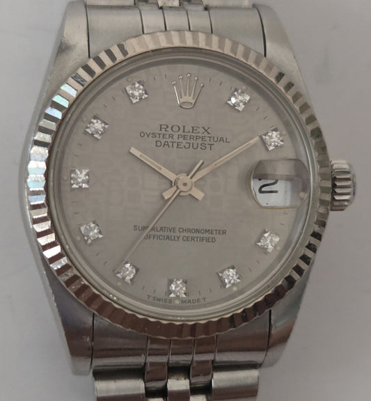 ROLEX 68274G N578026 Silver Pre-Con Boys' Watch