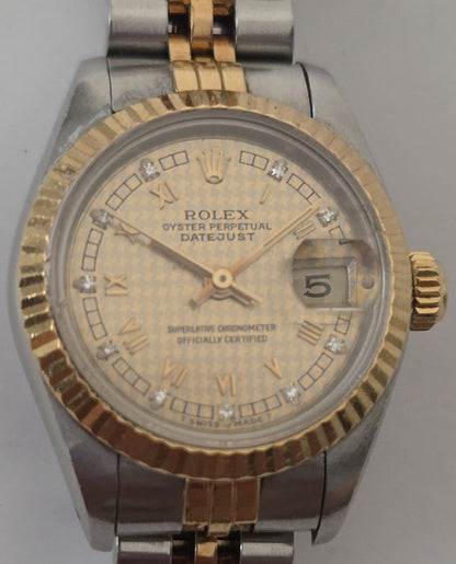 ROLEX 69173G 9569736 Houndstooth Women's Watch