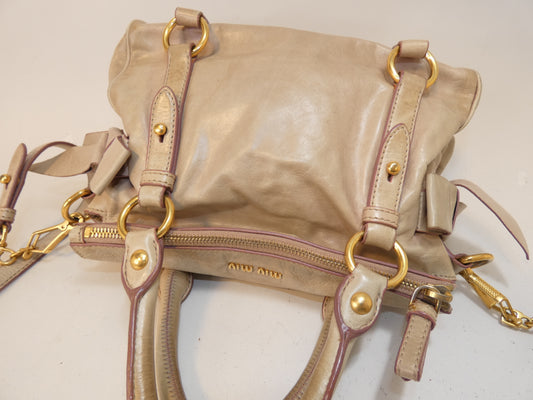 Miu Miu 2-way Leather Ribbon Hand Shoulder Bag