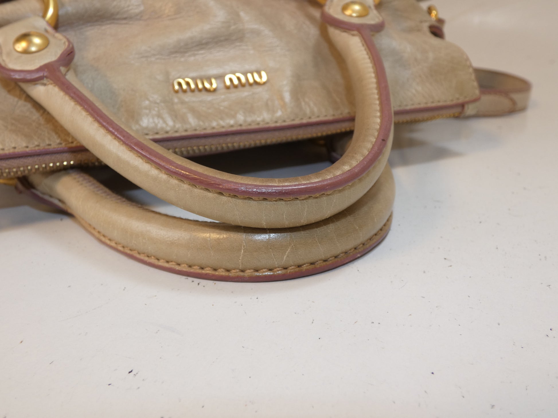 Miu Miu 2-way Leather Ribbon Hand Shoulder Bag