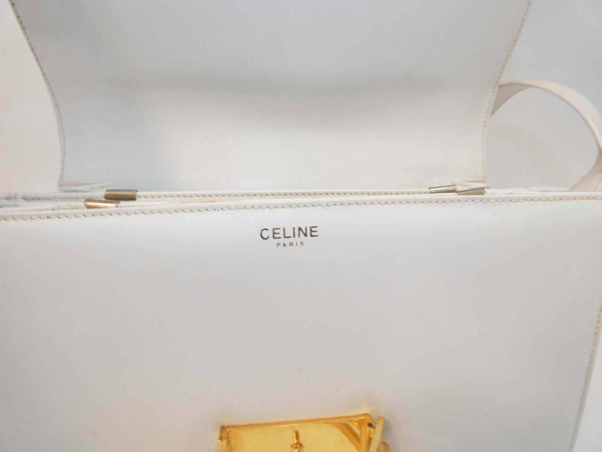 CELINE Leather GP Hardware Shoulder Bag