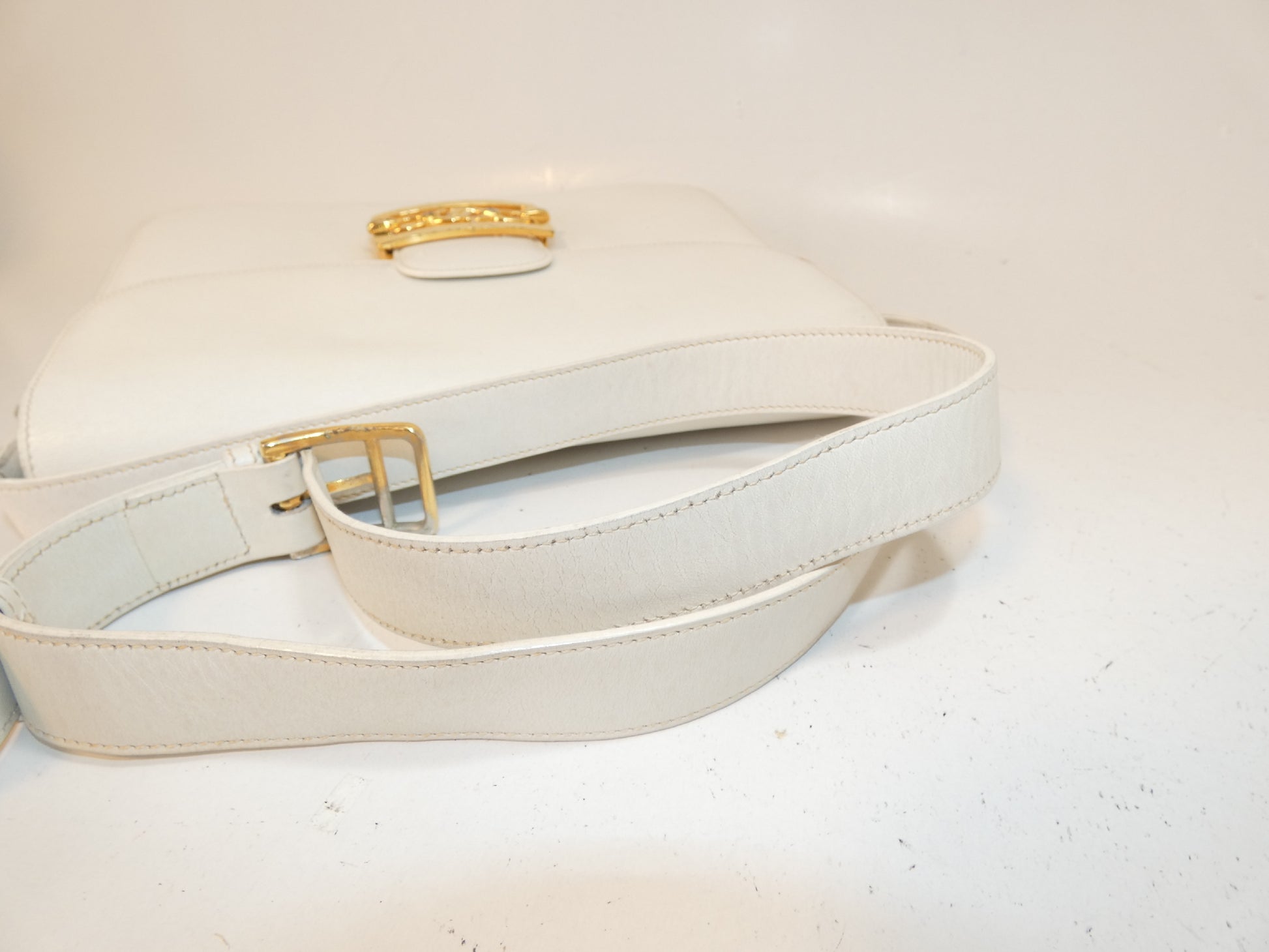 CELINE Leather GP Hardware Shoulder Bag