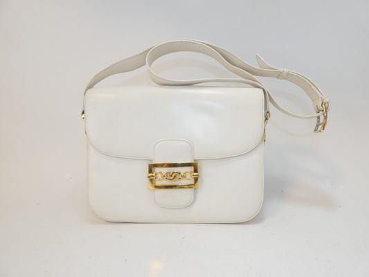 CELINE Leather GP Hardware Shoulder Bag