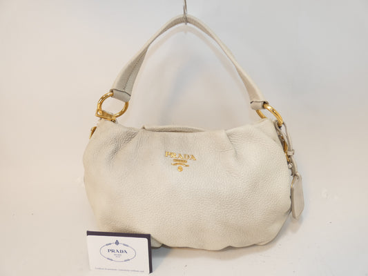 PRADA Vitello Front Logo One-Hand Shoulder Bag