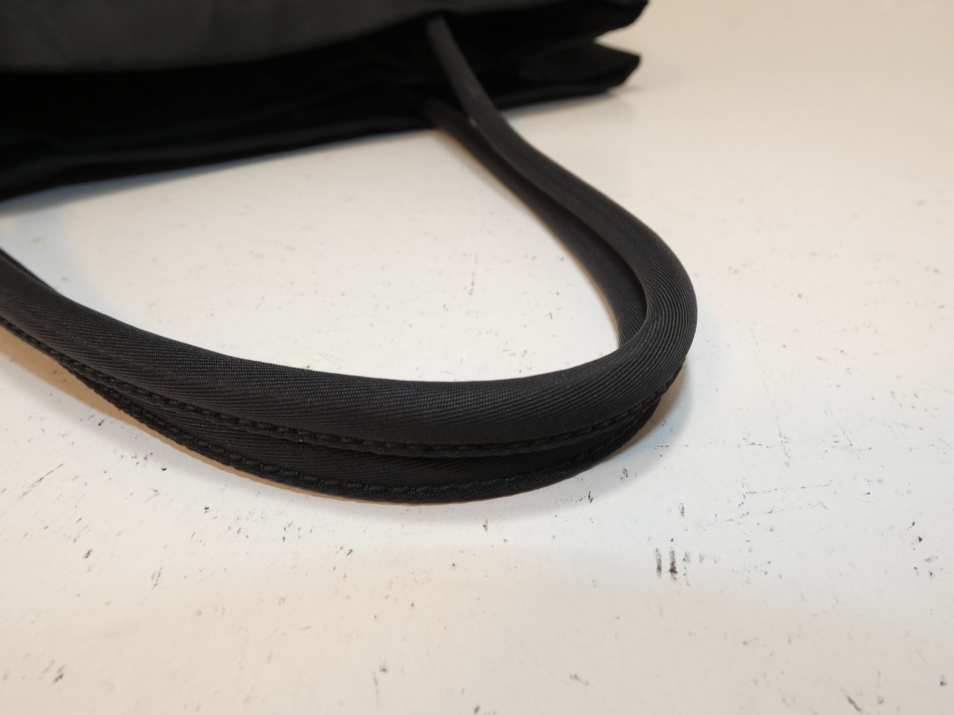 PRADA nylon black hand tote bag