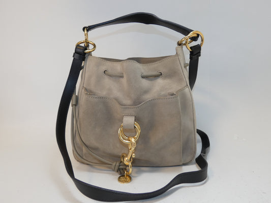 SEE BY CHLOE Suede and Leather Two-Tone Shoulder Bag