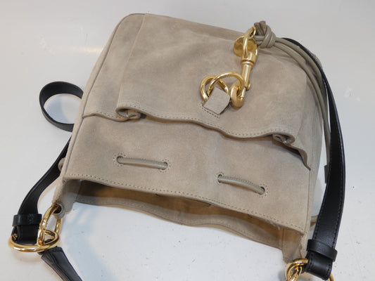 SEE BY CHLOE Suede and Leather Two-Tone Shoulder Bag