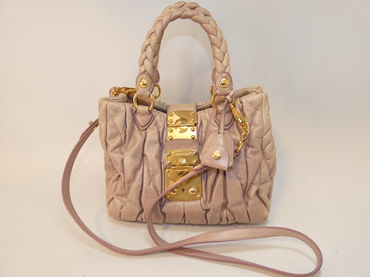 Miu Miu 2-way Rock Matelasse Leather Hand/Shoulder Bag