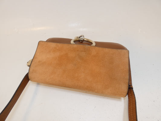 Chloe Faye Suede and Leather Brown Shoulder Bag