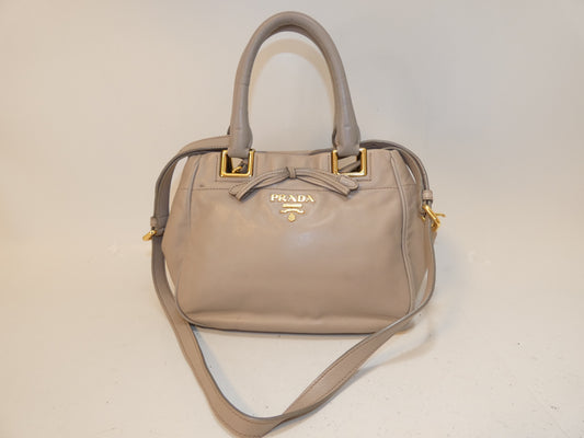 PRADA 2-way Ribbon Leather Hand Shoulder Bag