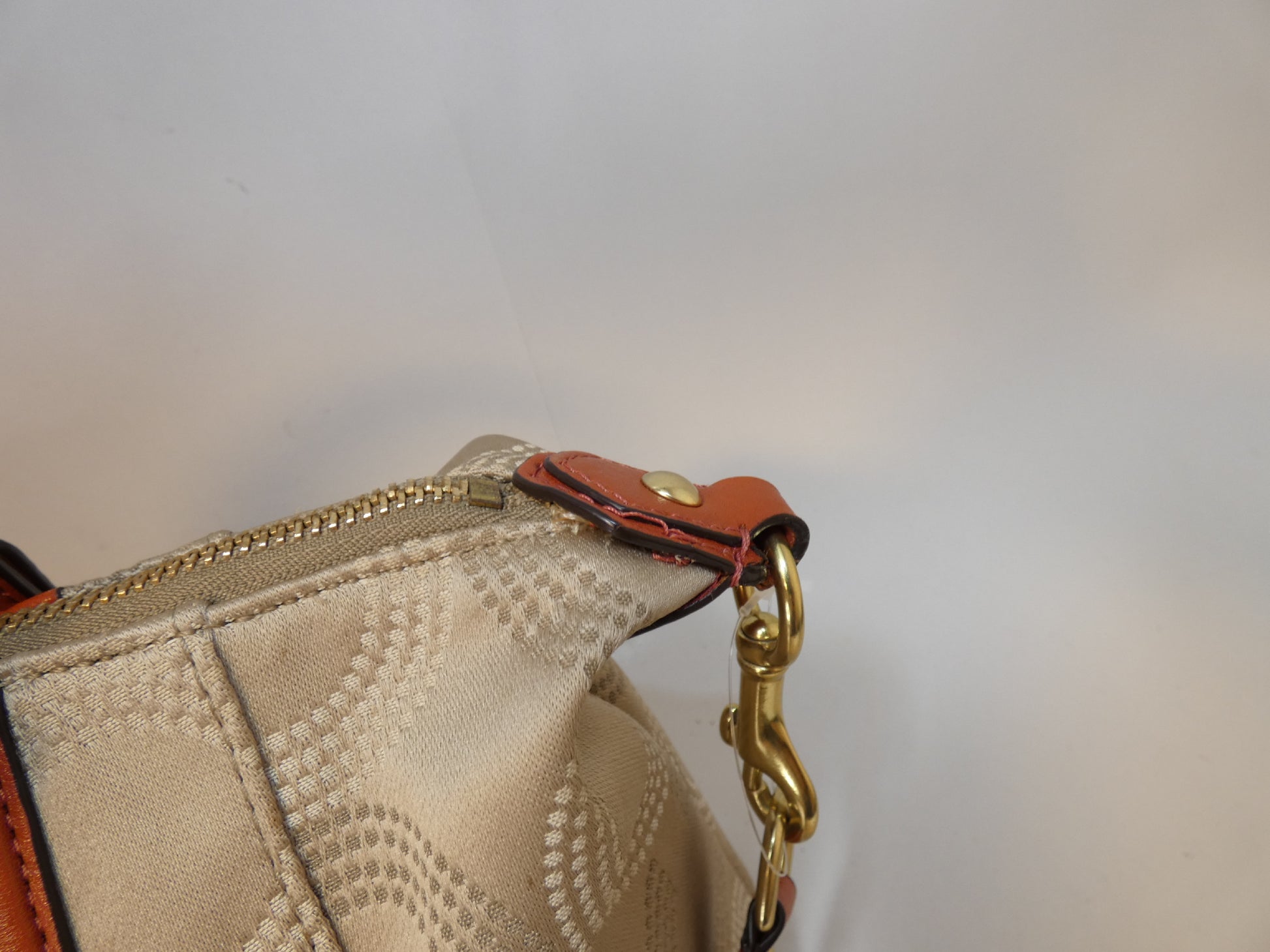 COACH 2-way Signature Canvas and Leather Hand/Shoulder Tote Bag