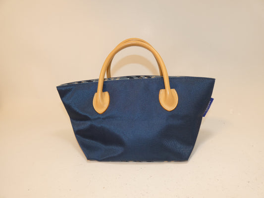 BURBERRY Nylon Nova Check Blue Handbag