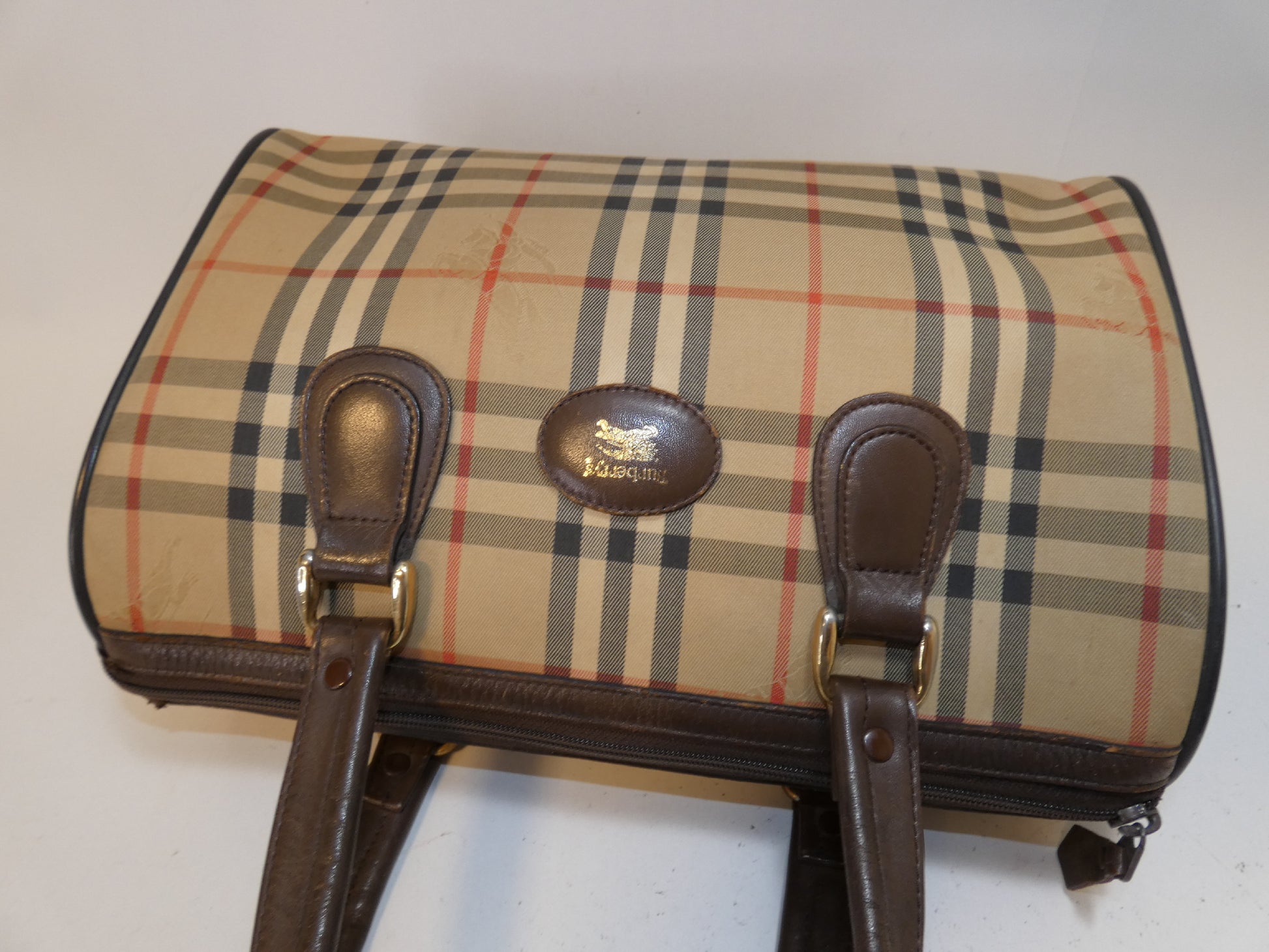 BURBERRY Nova Check Hand Boston Bag