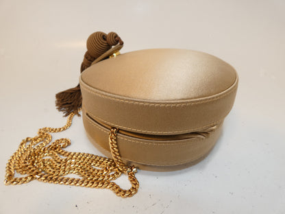 LOEWE Anagram Clasp Purse Satin Fringe Shoulder Bag