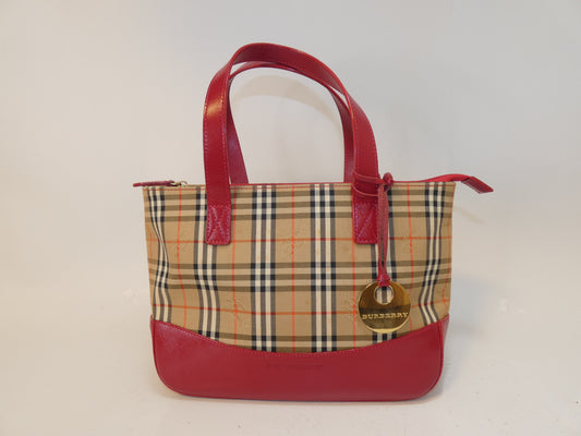 BURBERRY Nova Check Horse Leather Handbag