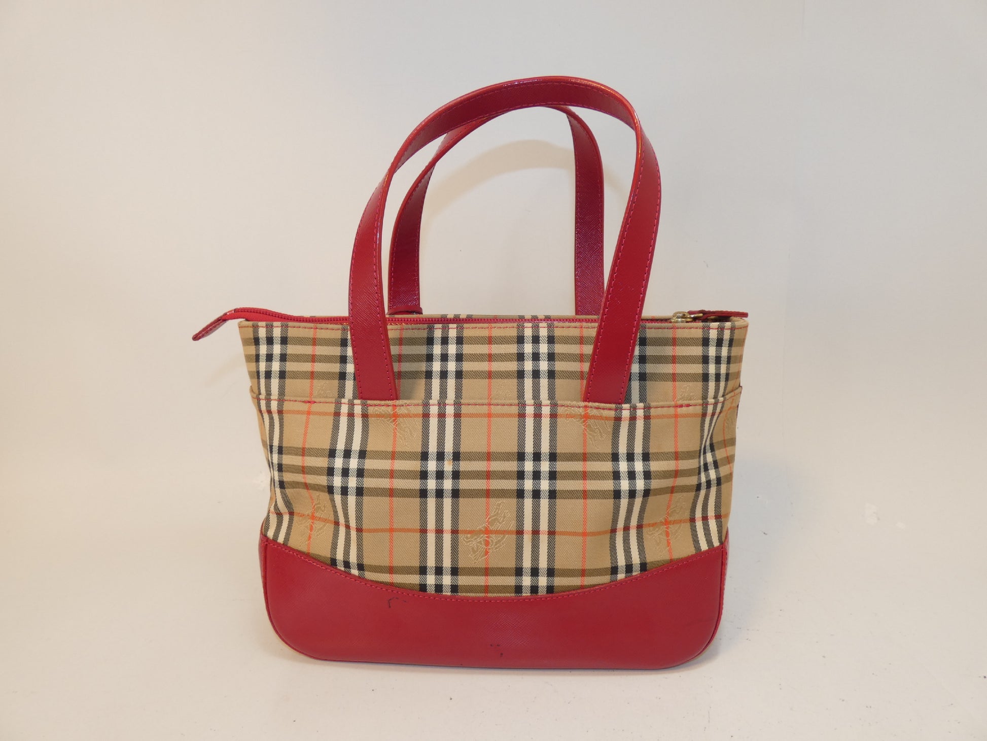 BURBERRY Nova Check Horse Leather Handbag