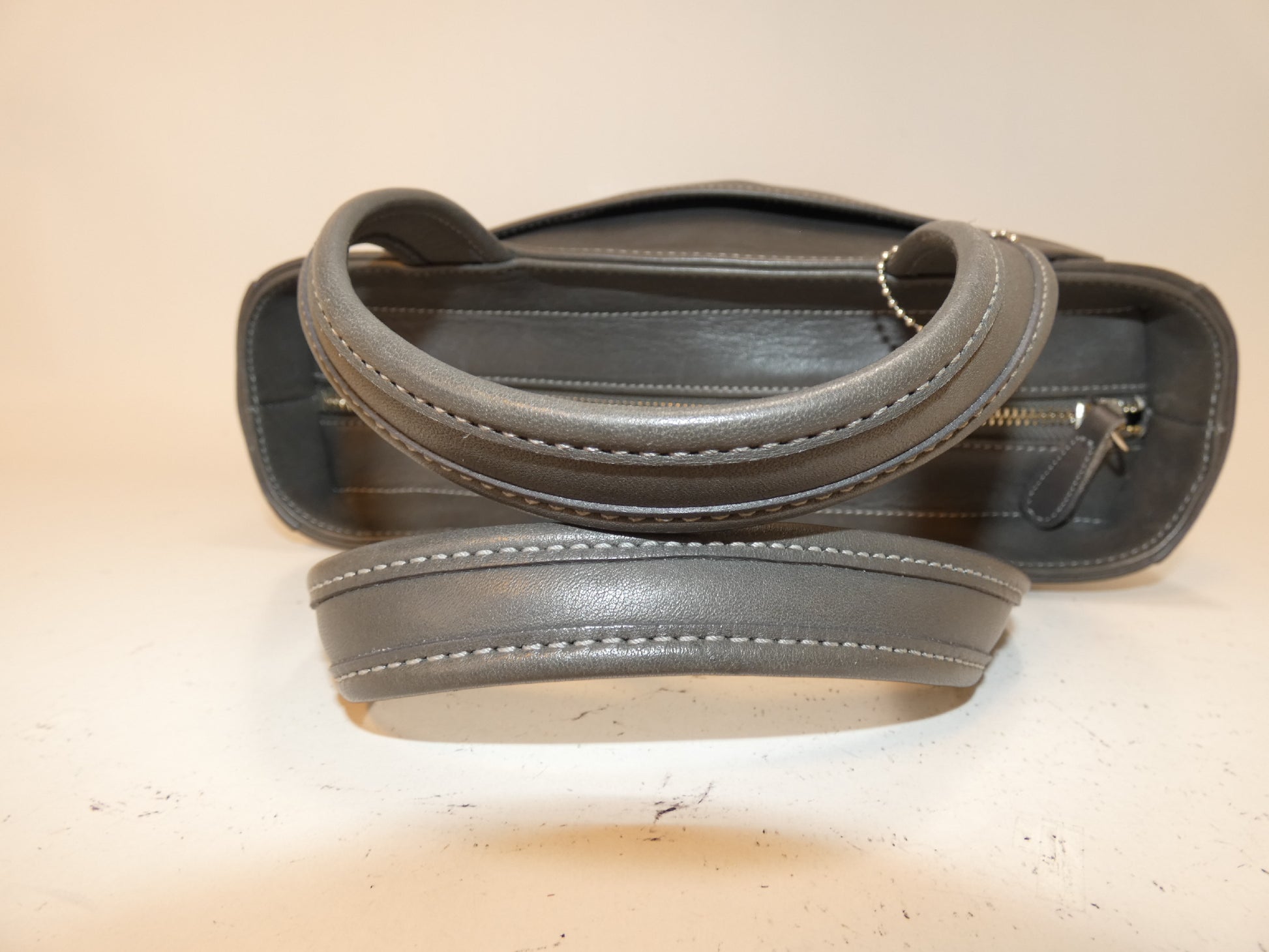 COACH All Leather Gray Handbag
