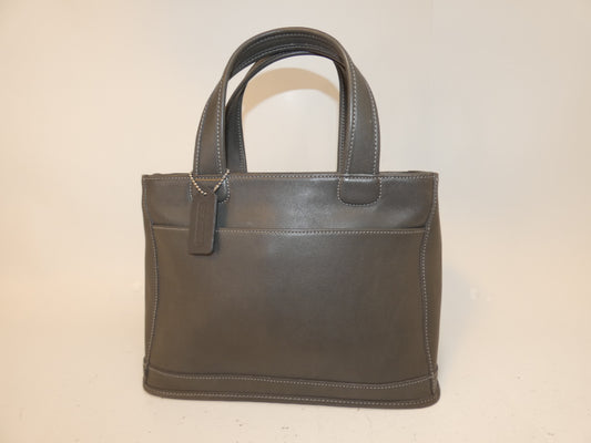 COACH All Leather Gray Handbag