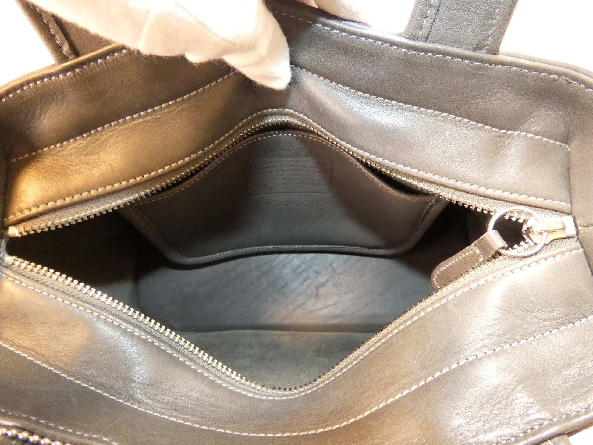 COACH All Leather Gray Handbag