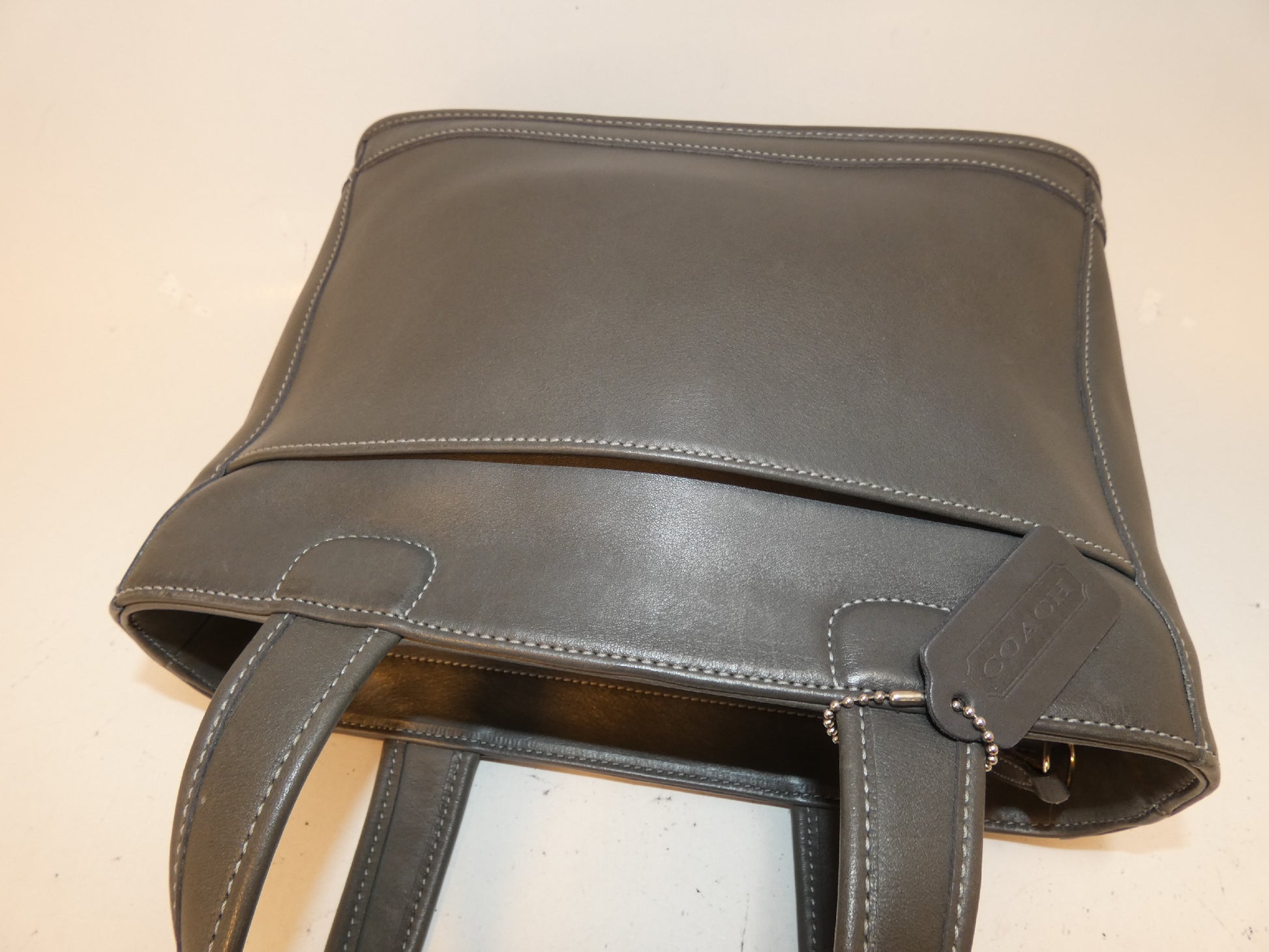 COACH All Leather Gray Handbag