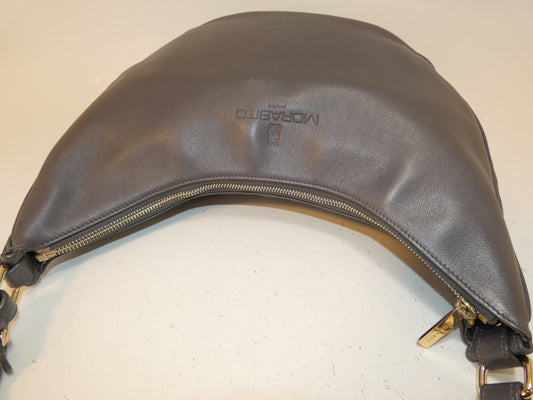 MORABITO Morabito Leather Gray One-Shoulder/One-Hand Shoulder Bag