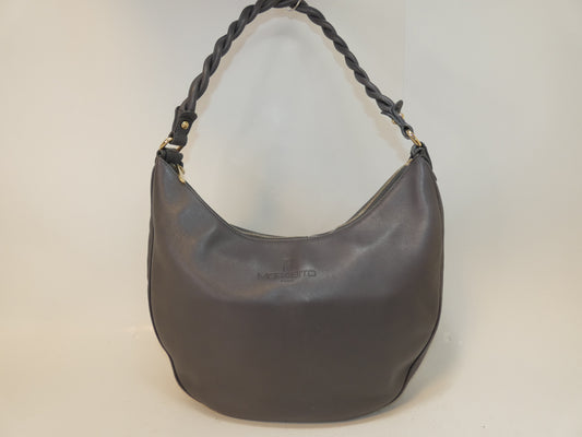 MORABITO Morabito Leather Gray One-Shoulder/One-Hand Shoulder Bag