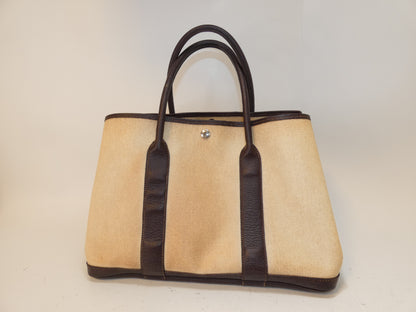 HERMES Garden Party Toile Tote Handbag