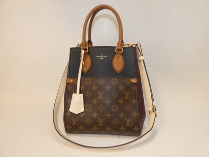 LOUIS VUITTON 2-way Fold Tote MM Monogram Hand Shoulder Bag