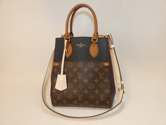 LOUIS VUITTON 2-way Fold Tote MM Monogram Hand Shoulder Bag