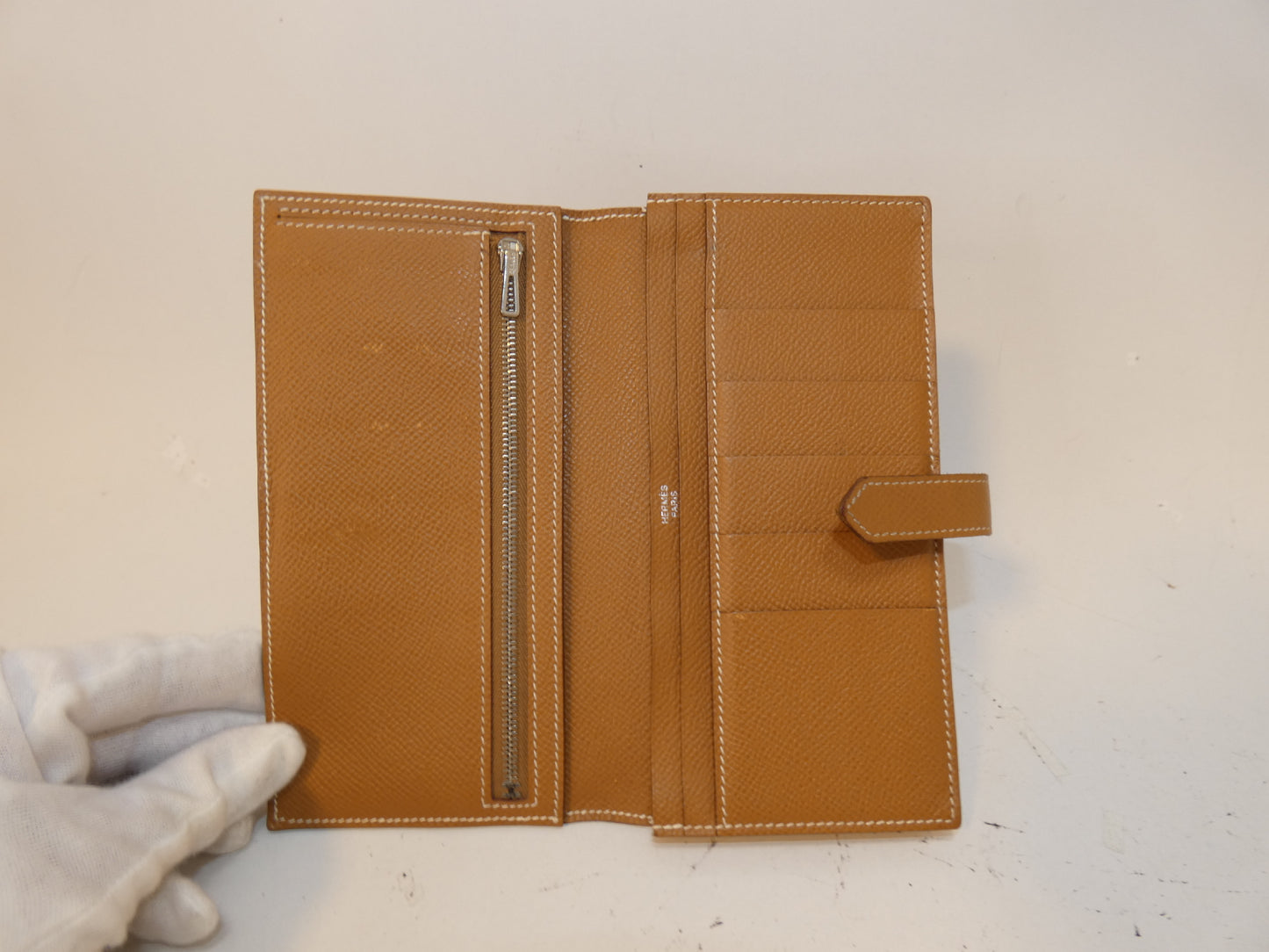 HERMES Bearn soufflé Epson T engraved long wallet