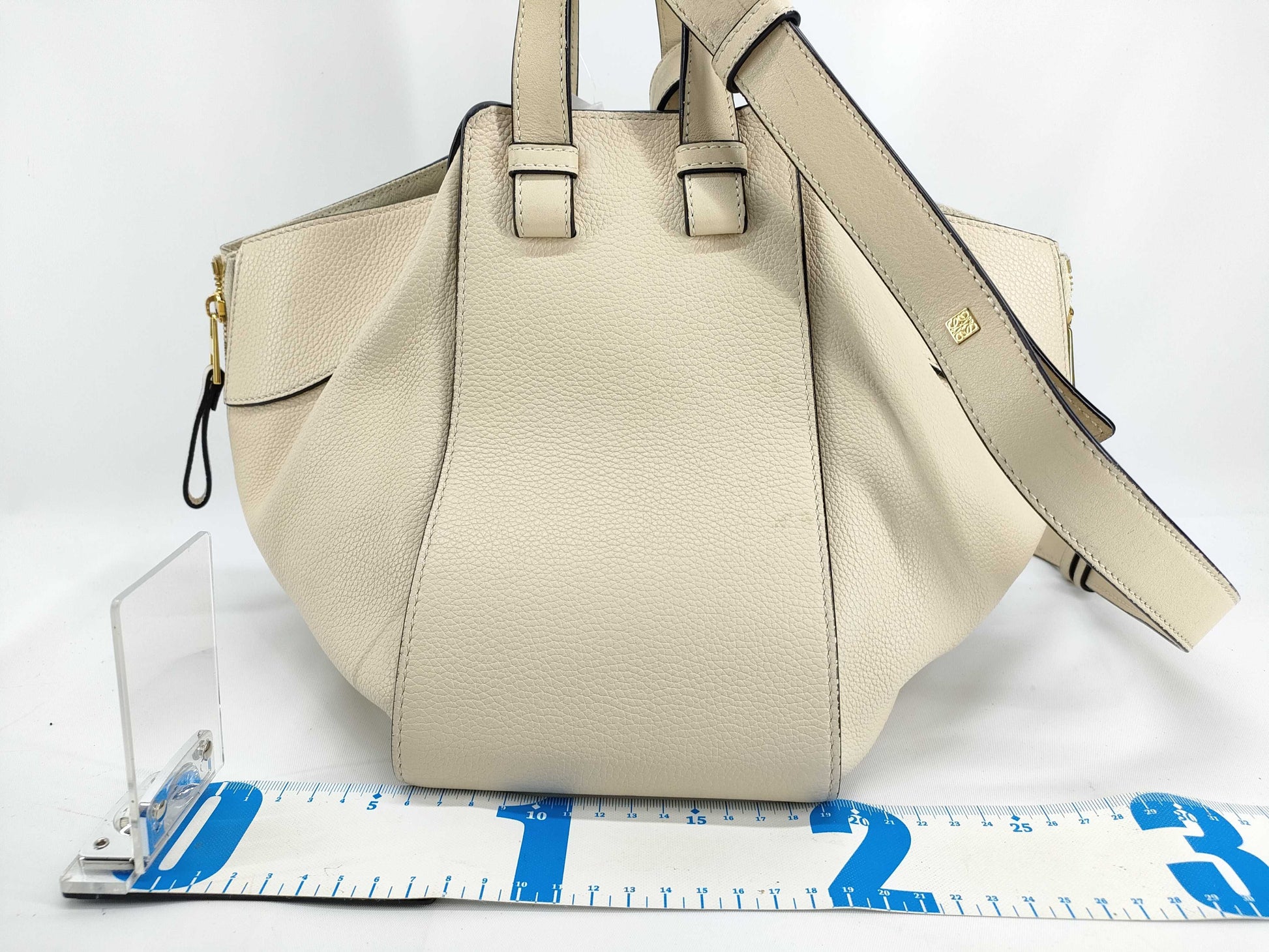 LOEWE Hammock Small Leather 2-Way Handbag in Beige