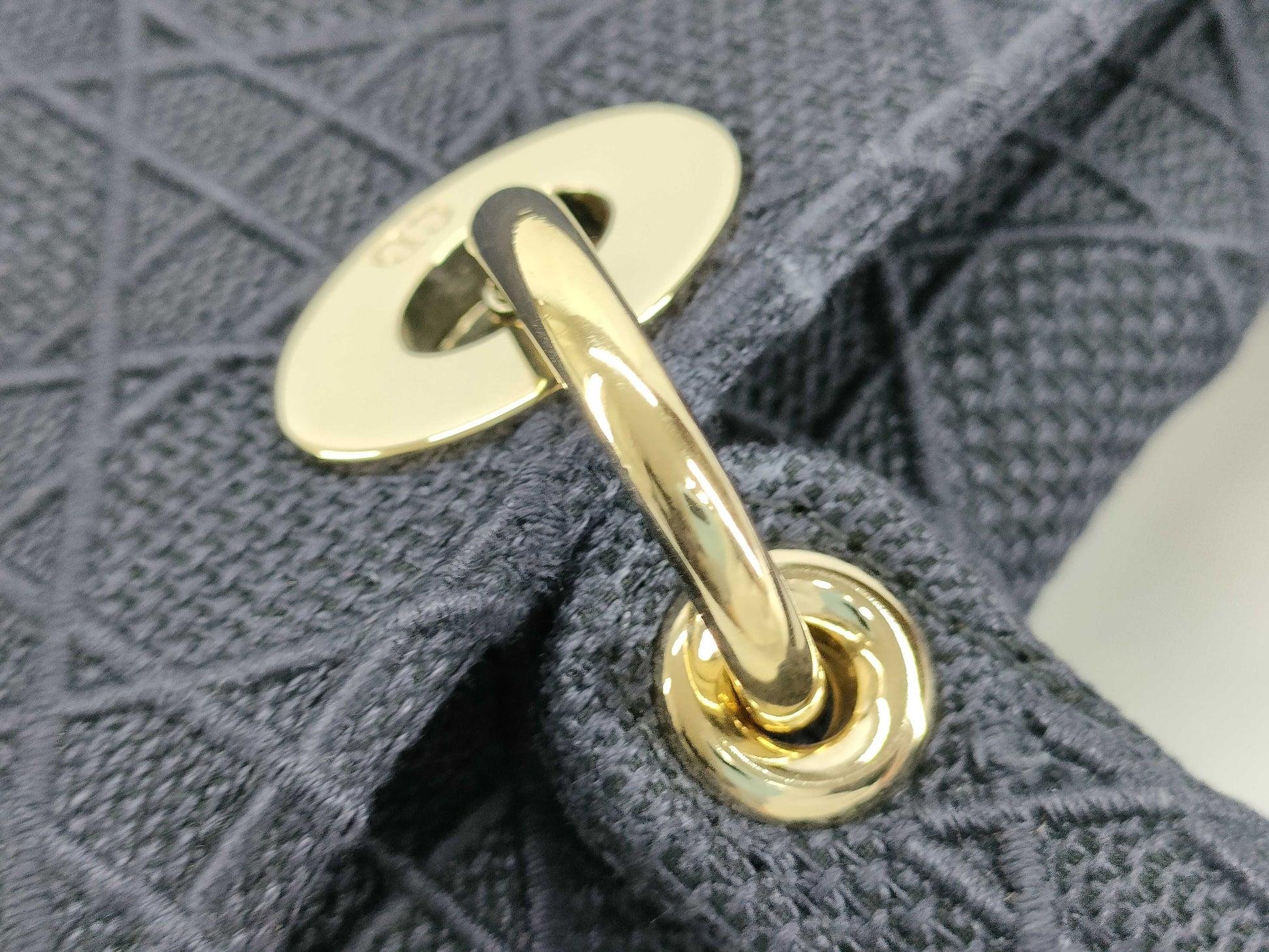 Dior Lady Dee-Lite Medium Cannage Navy 2-Way Canvas Handbag