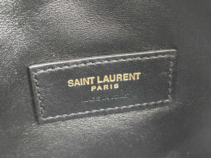 SAINT LAURENT Gaby Leather Chain Shoulder Bag, Black with Gold Hardware, 733667
