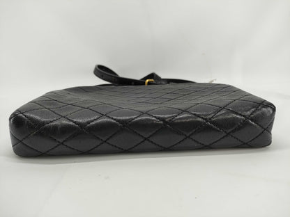 SAINT LAURENT Gaby Leather Chain Shoulder Bag, Black with Gold Hardware, 733667