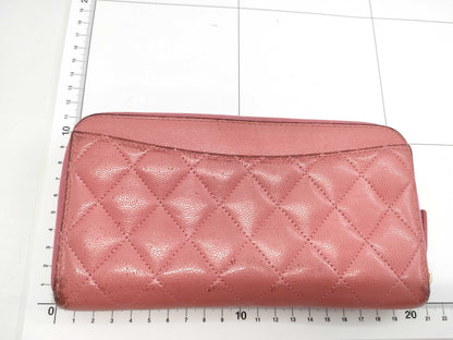 CHANEL Matelasse Long Wallet in Caviar Leather with Pink Gold Hardware, 28510975