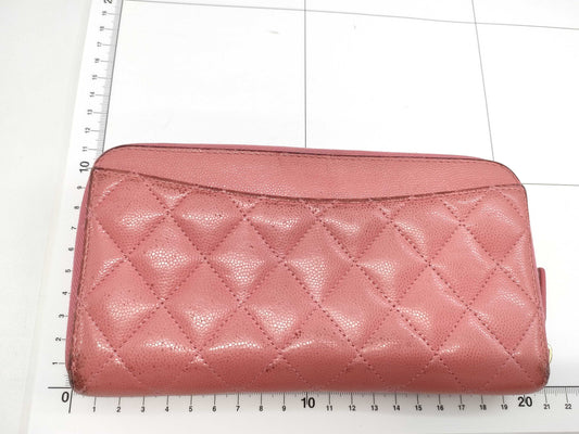 CHANEL Matelasse Long Wallet in Caviar Leather with Pink Gold Hardware, 28510975