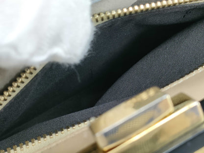 FENDI Peekaboo Regular Leather Blue-Gray 2-Way Handbag