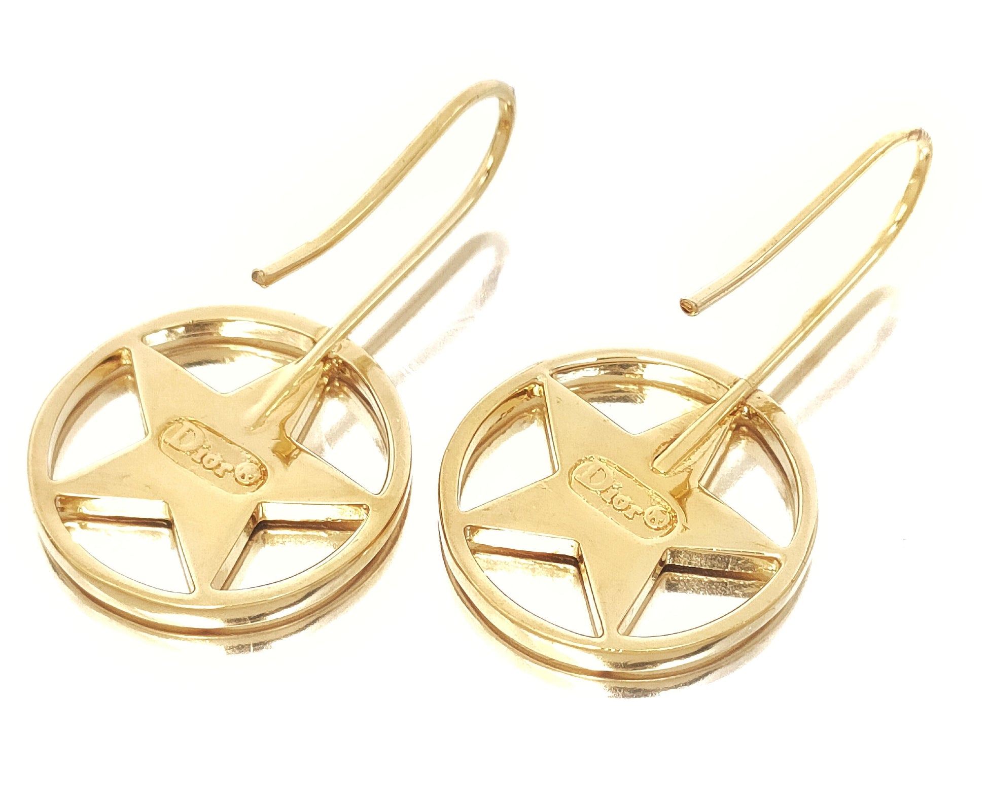 Dior Dior Gold Color Star Design Hook Earrings G Earrings