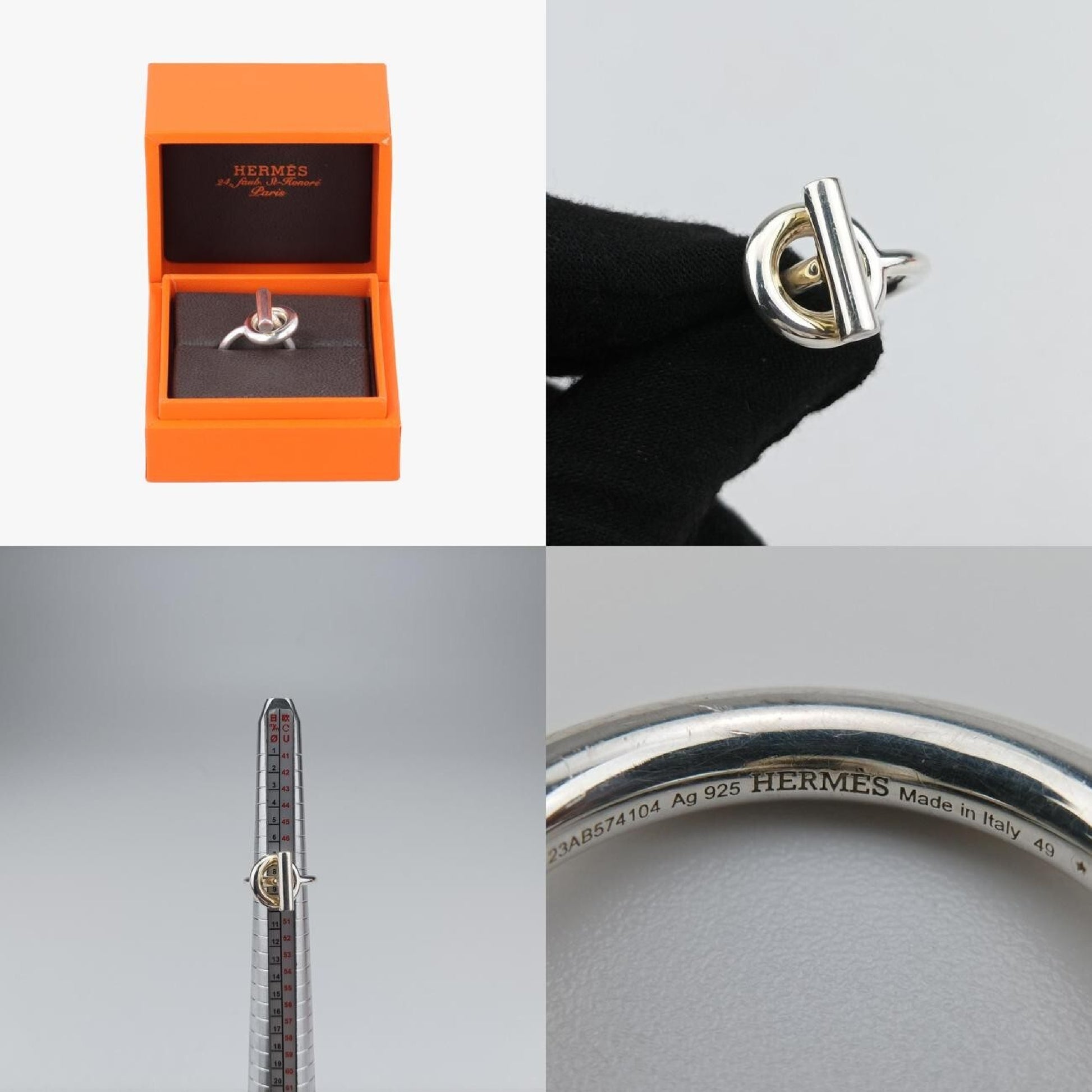 HERMES Echappé Silver Ag92523AB574104 Ring