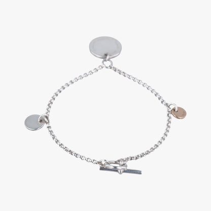 HERMES Ex Libris Gold x Silver AU750 x Ag92522C460515 Bracelet/Bangle