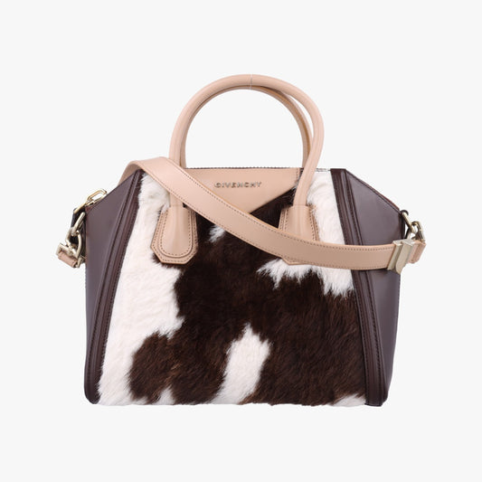 GIVENCHY Antigona Satchel in Cow Print Multicolored Leather and Rabbit Fur 3C1122 Shoulder Bag