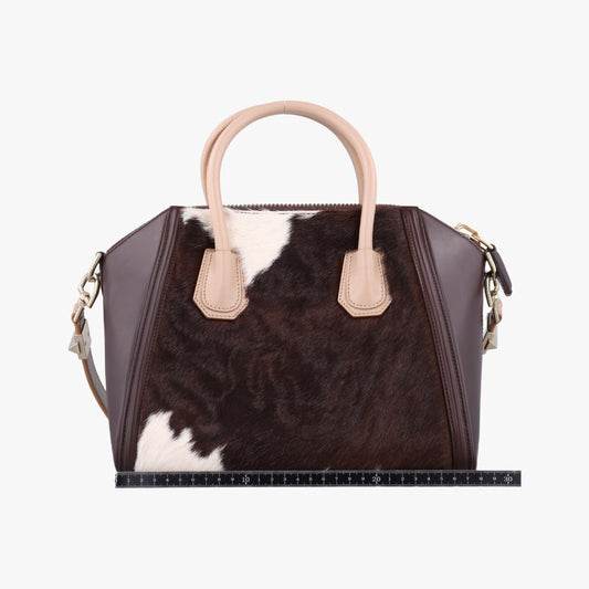 GIVENCHY Antigona Satchel in Cow Print Multicolored Leather and Rabbit Fur 3C1122 Shoulder Bag