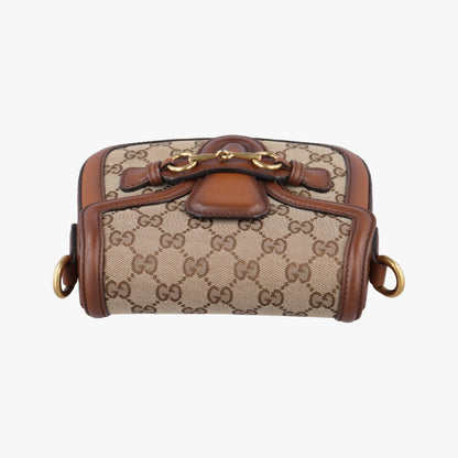 GUCCI Lady Web Brown Fabric Shoulder Bag 384821G019200530