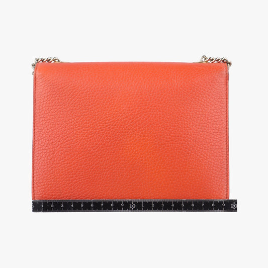 GUCCI Interlocking G Orange Leather Shoulder Bag 510304I027085042