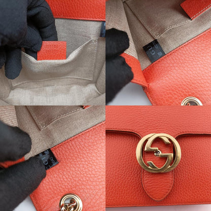 GUCCI Interlocking G Orange Leather Shoulder Bag 510304I027085042
