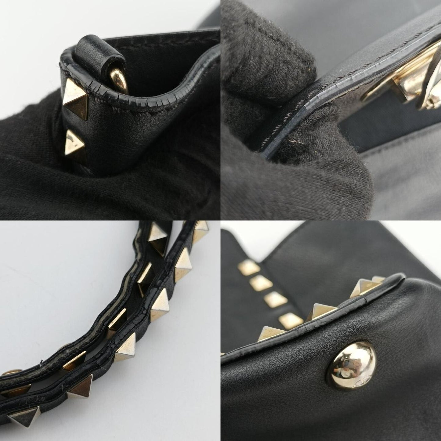 VALENTINO Rockstud Black Leather Shoulder Bag 