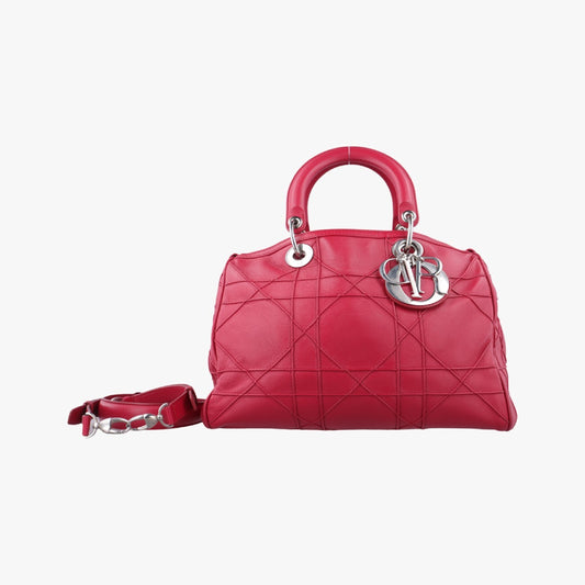 Dior Granville Rose Red Leather 09-BO-0172 Shoulder Bag