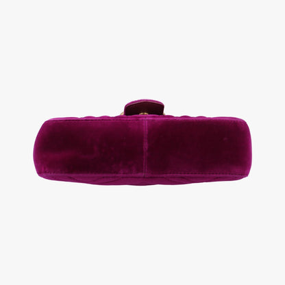 GUCCI GG Marmont Purple Velvet Shoulder Bag 446744I024317238