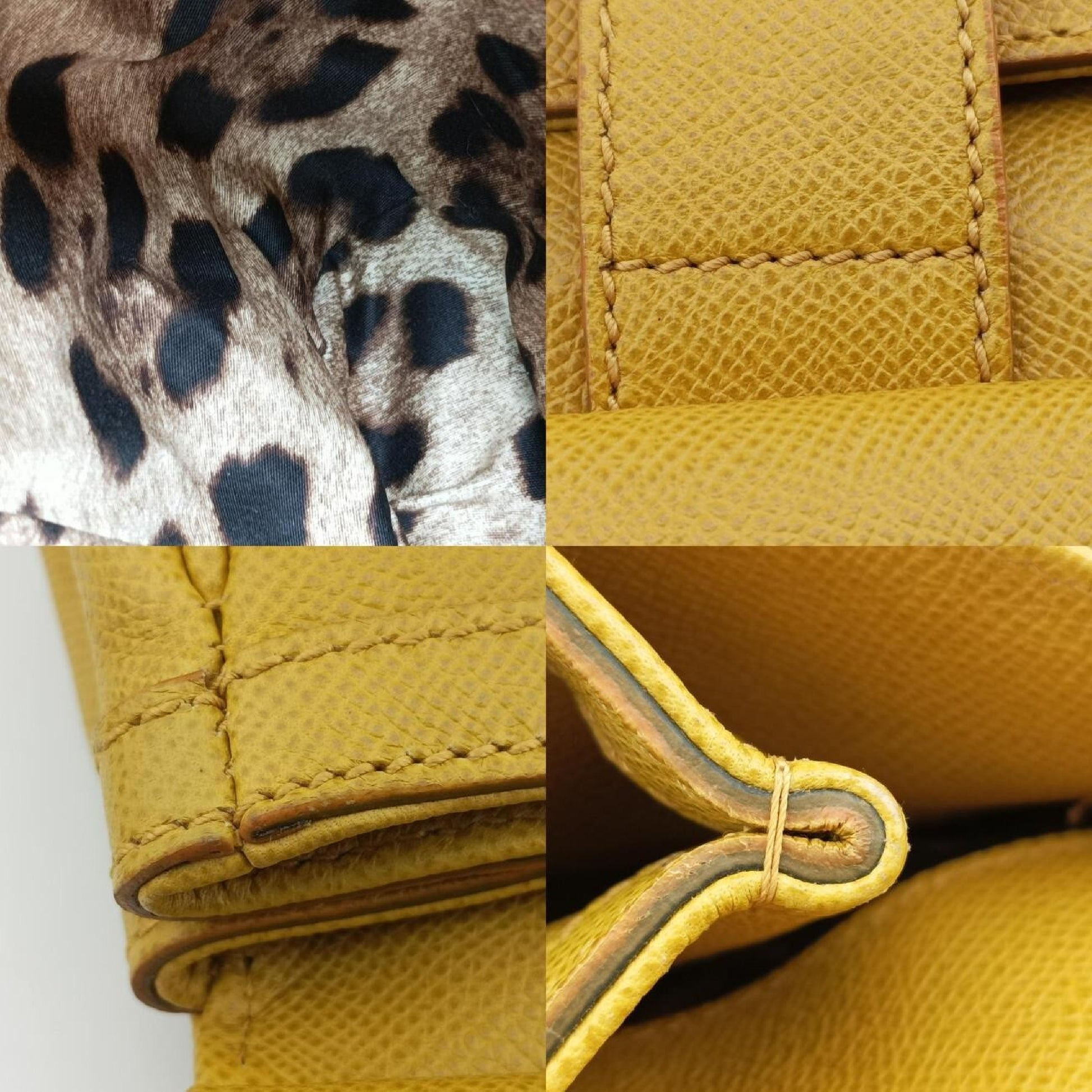 DOLCE&GABBANA Sicily Yellow Leather Shoulder Bag