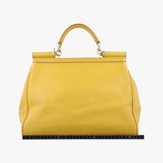 DOLCE&GABBANA Sicily Yellow Leather Shoulder Bag
